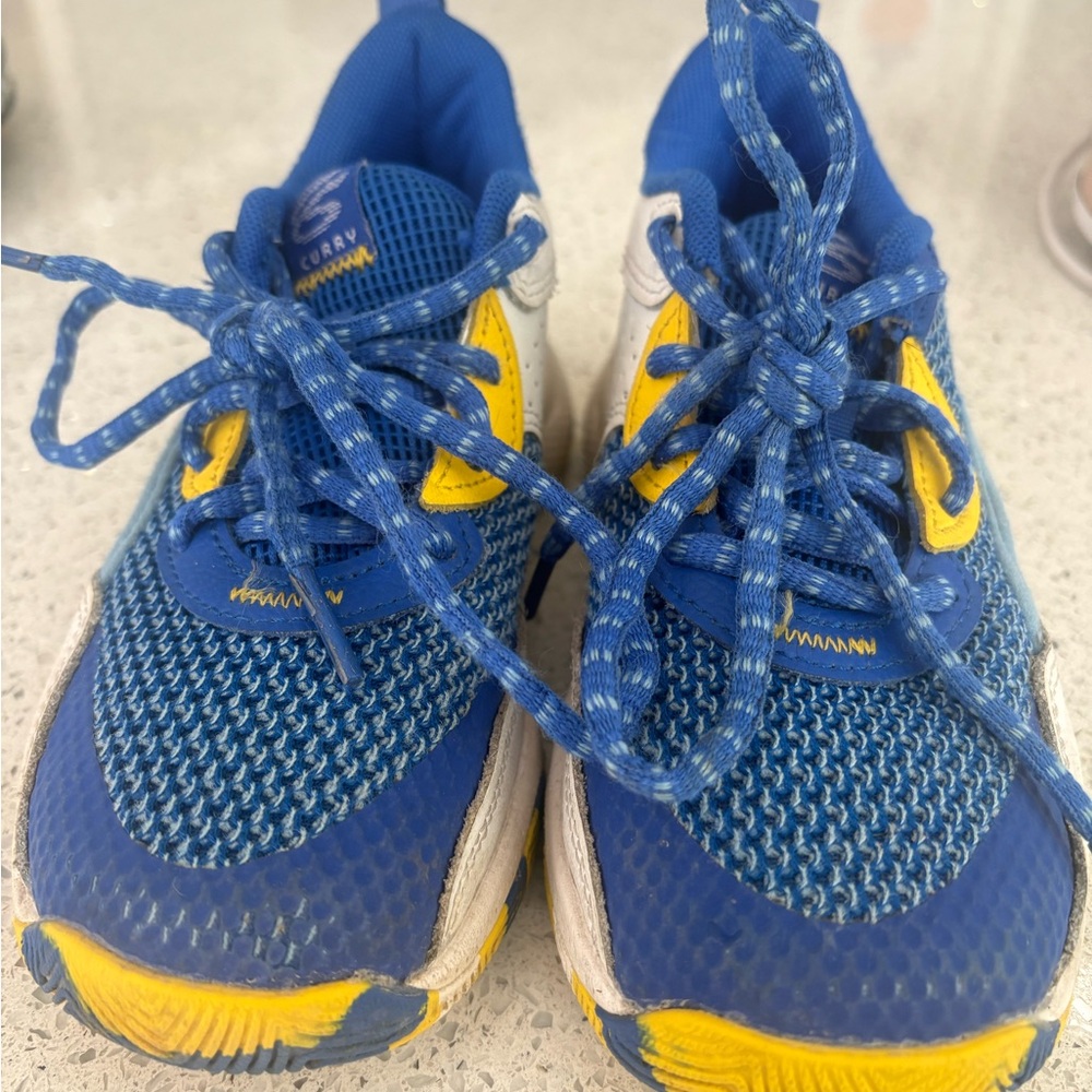 Under Armour Kids Blue and Yellow Sneakers